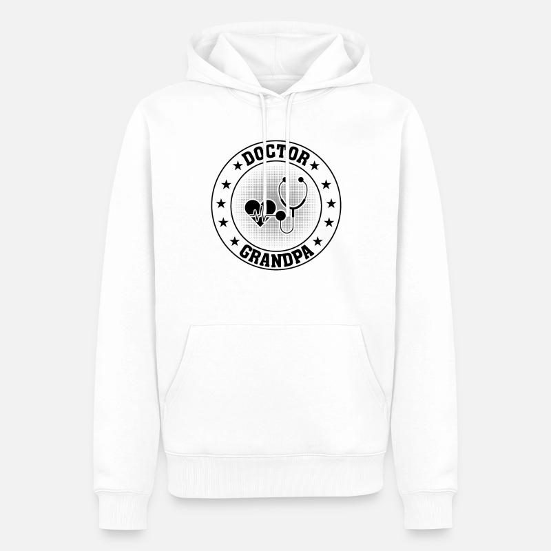 Docteur Papy - Sweat à capuche Premium bio Homme - blanc