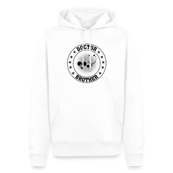 Docteur Frère - Sweat à capuche Premium bio Homme - blanc - Devant - Nico (187cm)