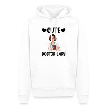 Mignonne Dame Docteur - Sweat à capuche Premium bio Homme - blanc - Devant - Nico (187cm)