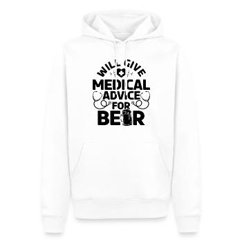 Will Give Medical Advice For Beer - Funny Doctor - Männer Premium Bio Hoodie - Weiß - Vorne - Nico (187cm)
