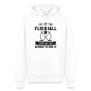 I've Got The Floorball Sticks And I Ain't Afraid T - Men’s Premium Organic Hoodie - white - Front - Nico (187cm)