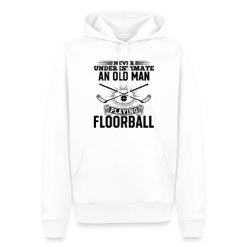 Never Underestimate An Old Man Playing Floorball - Männer Premium Bio Hoodie - Weiß - Vorne - Nico (187cm)