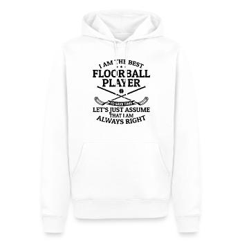 Je suis le meilleur joueur de floorball - Sweat à capuche Premium bio Homme - blanc - Devant - Nico (187cm)