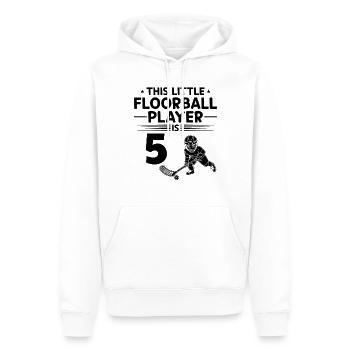 Ce petit joueur de floorball a 5 ans floorb - Sweat à capuche Premium bio Homme - blanc - Devant - Nico (187cm)