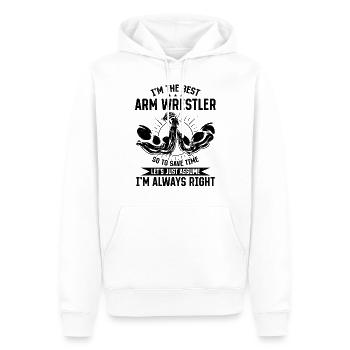 I'm The Best Arm Wrestler So To Save Time Let's Ju - Männer Premium Bio Hoodie - Weiß - Vorne - Nico (187cm)