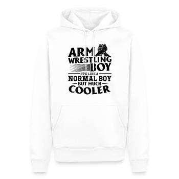 Arm Wrestling Boy It's Like A Normal Boy But Much - Männer Premium Bio Hoodie - Weiß - Vorne - Nico (187cm)