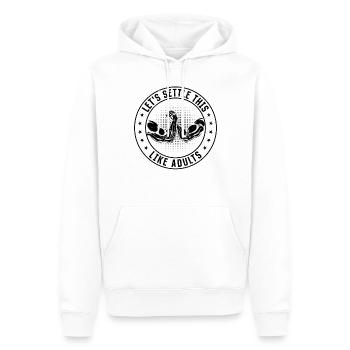 Let's Settle This Like Adults - Funny Arm Wrestler - Men’s Premium Organic Hoodie - white - Front - Nico (187cm)