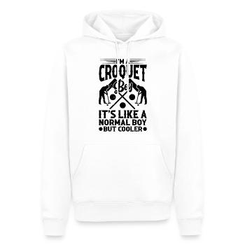 Je suis un garçon de croquet, c’est comme un garçon normal mais cool - Sweat à capuche Premium bio Homme - blanc - Devant - Nico (187cm)