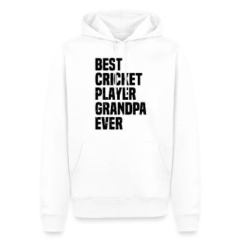 Meilleur grand-père joueur de cricket de tous les temps - Cricketing Gran - Sweat à capuche Premium bio Homme - blanc - Devant - Nico (187cm)