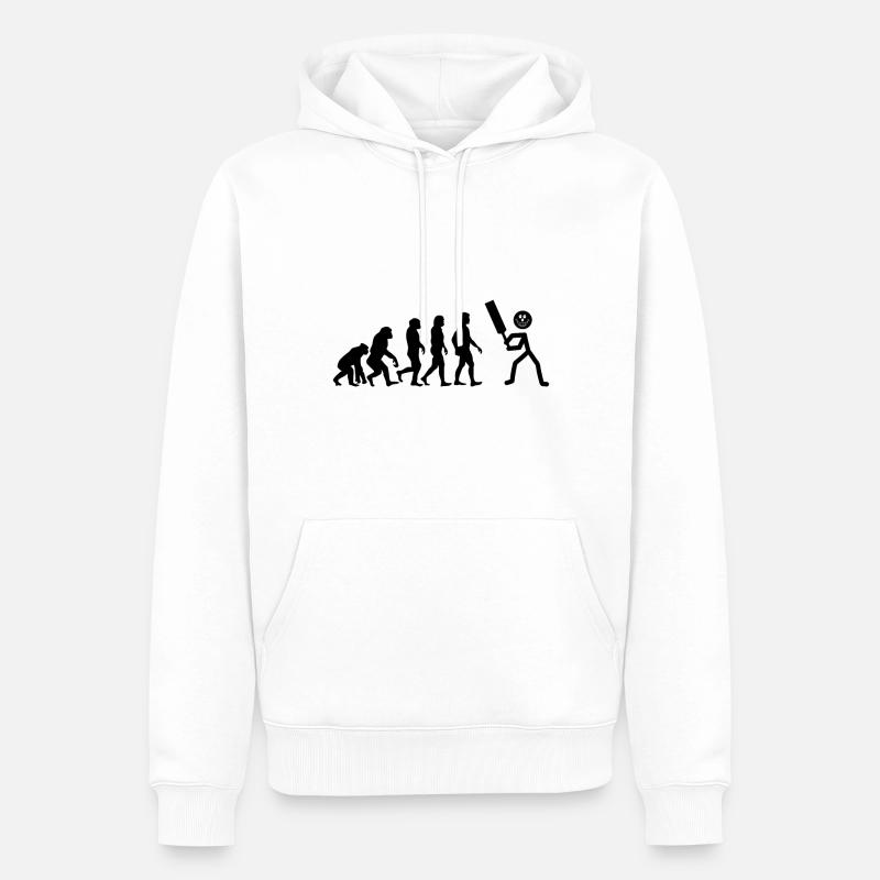 Drôle d’évolution de cricket - Sweat à capuche Premium bio Homme - blanc