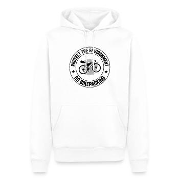 Bikepacker - Protégeons l’environnement Go Bikepackin - Sweat à capuche Premium bio Homme - blanc - Devant - Nico (187cm)