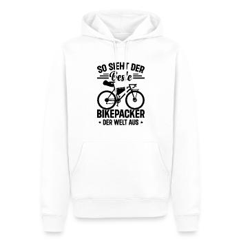 So sieht der beste Bikepacker der Welt aus - Bikep - Männer Premium Bio Hoodie - Weiß - Vorne - Nico (187cm)