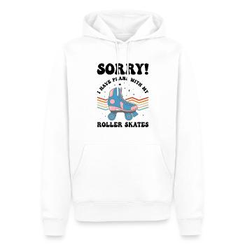 Pardon! J’ai des projets avec mes patins à roulettes - Sweat à capuche Premium bio Homme - blanc - Devant - Nico (187cm)