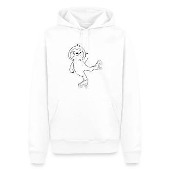 Funny Roller Skating Sloth Roller Skater - Men’s Premium Organic Hoodie - white - Front - Nico (187cm)