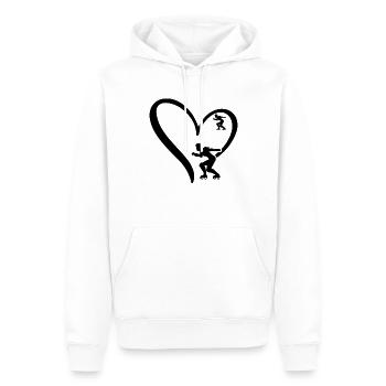 Roller Skating Heart Silhouette Roller Skater - Men’s Premium Organic Hoodie - white - Front - Nico (187cm)