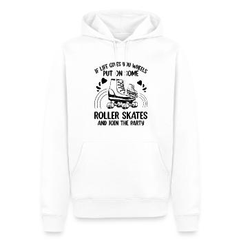 Funny Roller Skating Saying Roller Skater - Men’s Premium Organic Hoodie - white - Front - Nico (187cm)