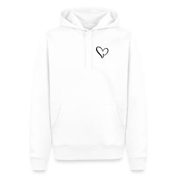 Joueur de football américain Heart Football - Sweat à capuche Premium bio Homme - blanc - Devant - Nico (187cm)