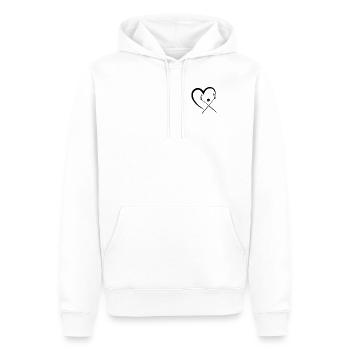 Floorball Heart Joueur de floorball - Sweat à capuche Premium bio Homme - blanc - Devant - Nico (187cm)