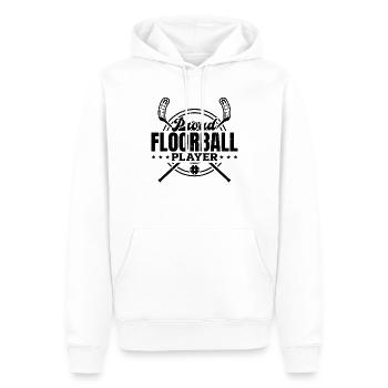 Fier joueur de floorball - Jeu de floorball unihockey - Sweat à capuche Premium bio Homme - blanc - Devant - Nico (187cm)