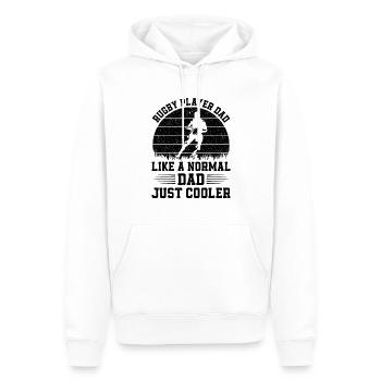 Rugby Player Dad like a normal Dad just cooler - R - Männer Premium Bio Hoodie - Weiß - Vorne - Nico (187cm)