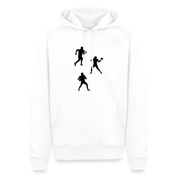 Joueur De Rugby Silhouette Rugby Silhouette Rugby - Sweat à capuche Premium bio Homme - blanc - Devant - Nico (187cm)