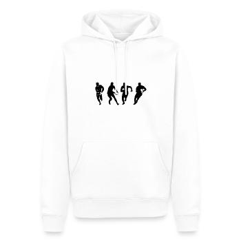 Silhouette de rugby Silhouettes de joueur de rugby - Sweat à capuche Premium bio Homme - blanc - Devant - Nico (187cm)
