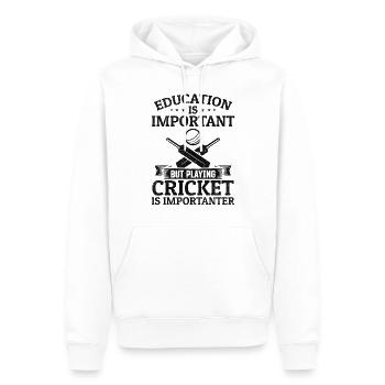Education is important but playing Cricket is impo - Men’s Premium Organic Hoodie - white - Front - Nico (187cm)