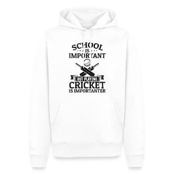 School is important but playing Cricket is importa - Men’s Premium Organic Hoodie - white - Front - Nico (187cm)