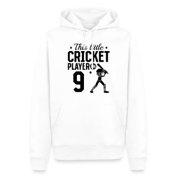 This little Cricket Player is 9 Years Old - 9th Bi - Männer Premium Bio Hoodie - Weiß - Vorne - Nico (187cm)