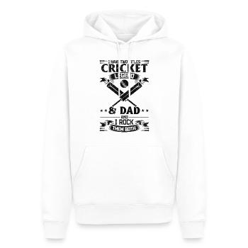 I have two titles Cricket Legend & Dad and I rock - Männer Premium Bio Hoodie - Weiß - Vorne - Nico (187cm)