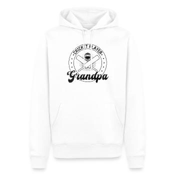 Grand-père joueur de cricket - Sweat à capuche Premium bio Homme - blanc - Devant - Nico (187cm)