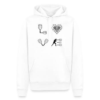 Racquetball LOVE Joueur de racquetball - Sweat à capuche Premium bio Homme - blanc - Devant - Nico (187cm)
