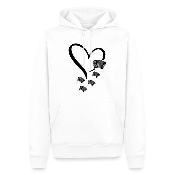Accordéon Coeur Accordéon Joueur Accordéons Instru - Sweat à capuche Premium bio Homme - blanc - Devant - Nico (187cm)
