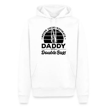 Ne sous-estimez jamais papa avec une doublure de contrebasse - Sweat à capuche Premium bio Homme - blanc - Devant - Nico (187cm)