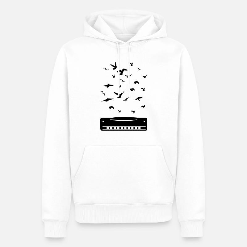 Harmonica Instrumant Harmonica Player - Männer Premium Bio Hoodie - Weiß