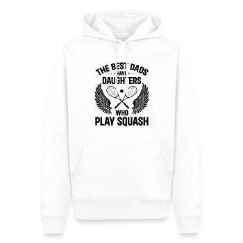 The best dads have daughters who play Squash - Men’s Premium Organic Hoodie - white - Front - Nico (187cm)