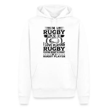 I'm a Rugby Player I love playing Rugby - Men’s Premium Organic Hoodie - white - Front - Nico (187cm)