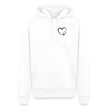 Rugby Heart Rugby ball - Männer Premium Bio Hoodie - Weiß - Vorne - Nico (187cm)