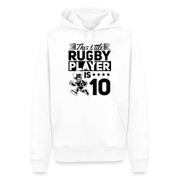 This little Rugby player is 10 Years 10th Birthday - Männer Premium Bio Hoodie - Weiß - Vorne - Nico (187cm)