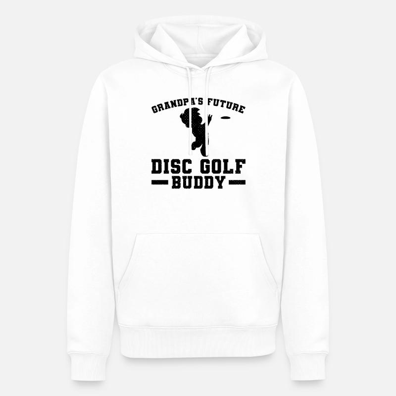 Grandpa's future disc golf buddy - Männer Premium Bio Hoodie - Weiß