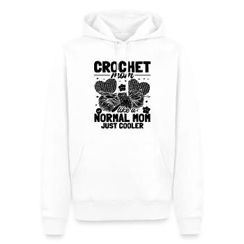 Crochet maman comme une maman normale juste plus cool - Croche - Sweat à capuche Premium bio Homme - blanc - Devant - Nico (187cm)