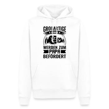 De grands hommes sont promus au rang de papa - Va - Sweat à capuche Premium bio Homme - blanc - Devant - Nico (187cm)