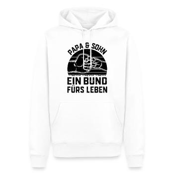 Papa & Sohn ein Bund fürs Leben - Vatertag - Männer Premium Bio Hoodie - Weiß - Vorne - Nico (187cm)