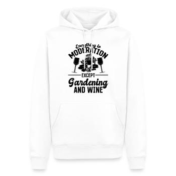 Jardinage - Tout avec modération sauf le jardin - Sweat à capuche Premium bio Homme - blanc - Devant - Nico (187cm)