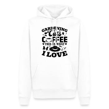 Gardening Cats Coffee This Is What I Love - Hobby - Men’s Premium Organic Hoodie - white - Front - Nico (187cm)