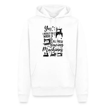 I Really Do Need All These Sewing Machines - Sewin - Männer Premium Bio Hoodie - Weiß - Vorne - Nico (187cm)