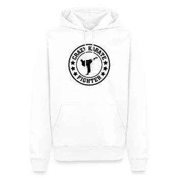 Crazy Karate Fighter - Entraînement de karaté Karaté Figh - Sweat à capuche Premium bio Homme - blanc - Devant - Nico (187cm)