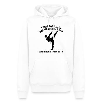 I have two titles Karate Legend & Grandpa Karate G - Männer Premium Bio Hoodie - Weiß - Vorne - Nico (187cm)