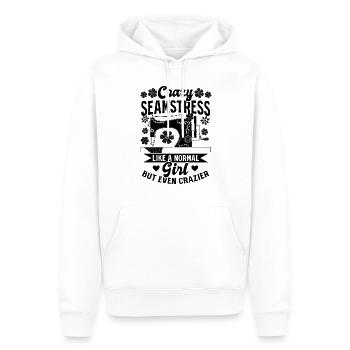 Couturière folle comme une fille normale mais même folle - Sweat à capuche Premium bio Homme - blanc - Devant - Nico (187cm)