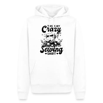 C’est ma chemise de couture folle Funny Sewing - Sweat à capuche Premium bio Homme - blanc - Devant - Nico (187cm)
